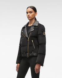 Noir Femme Puffer Tissé