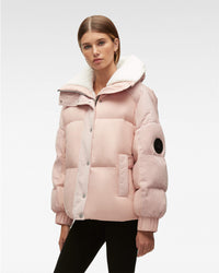 Rose Fumé Femme Puffer Tissé