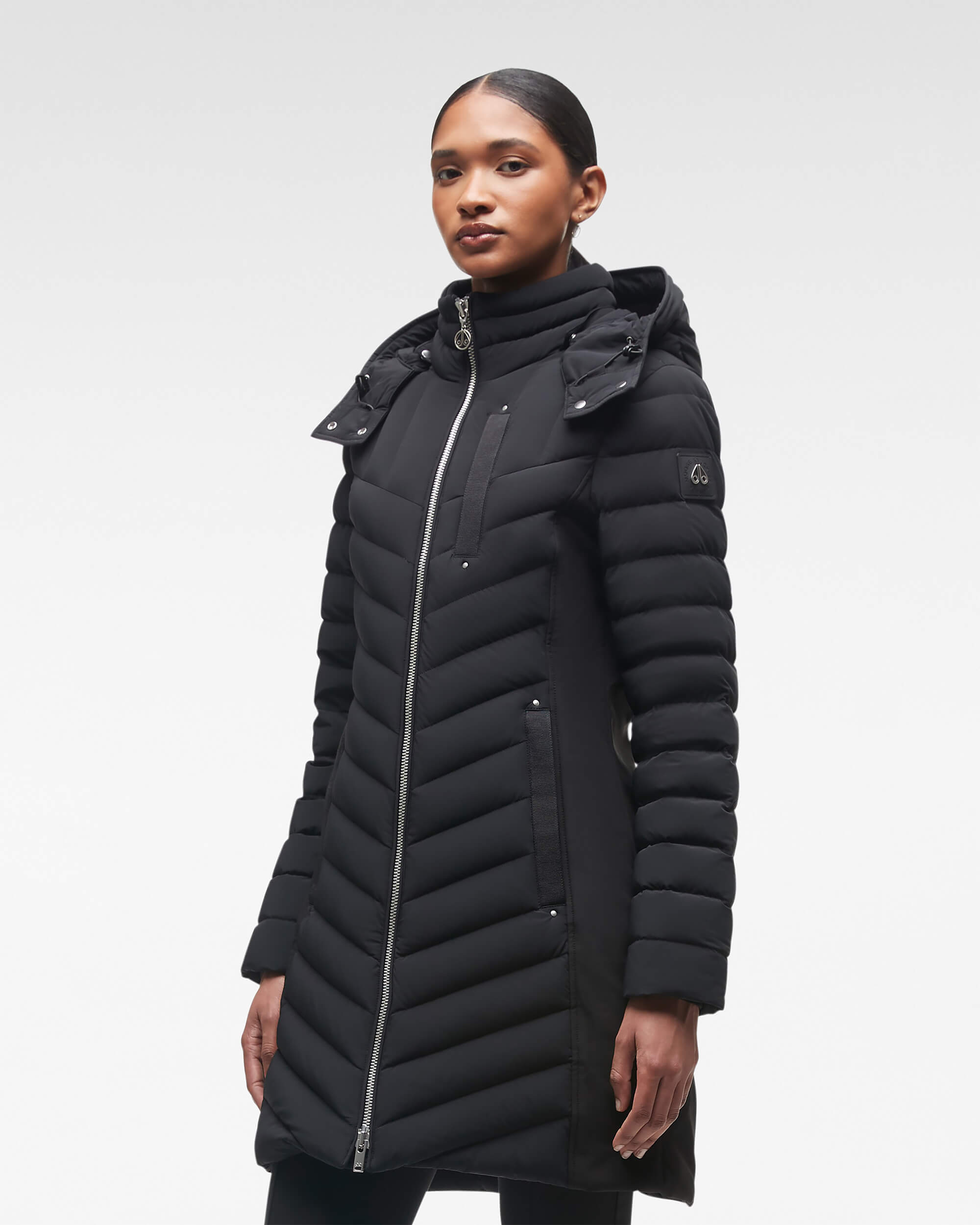 Noir Parka tissée pour Femme