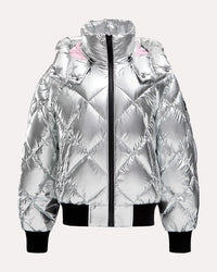 Argent Femme Puffer Tissé