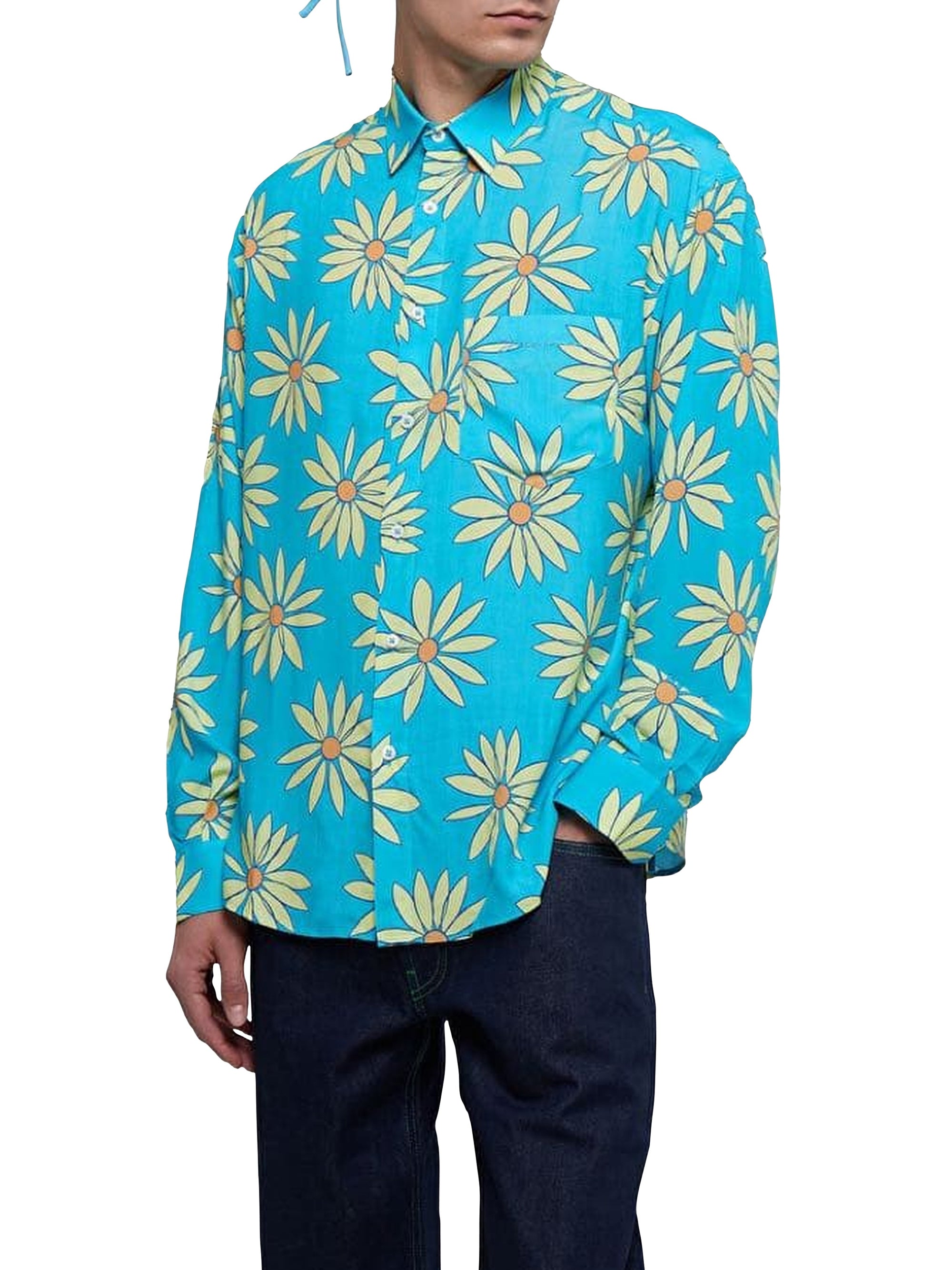 PRINT GREEN/BLUE FLOWERS LA CHEMISE SIMON