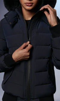 True Navy & Noir Bomber tissé pour Femme