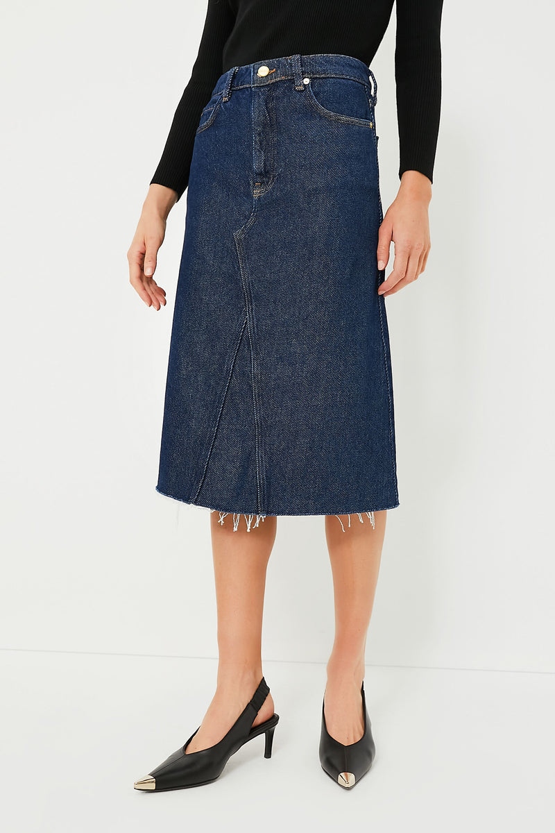 Jupe midi épais en denim - Rinse