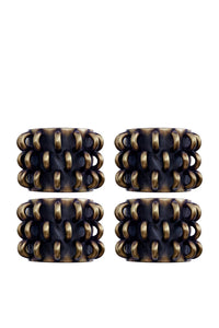 Coffret de 4 ronds de serviette antique Tulum - Or
