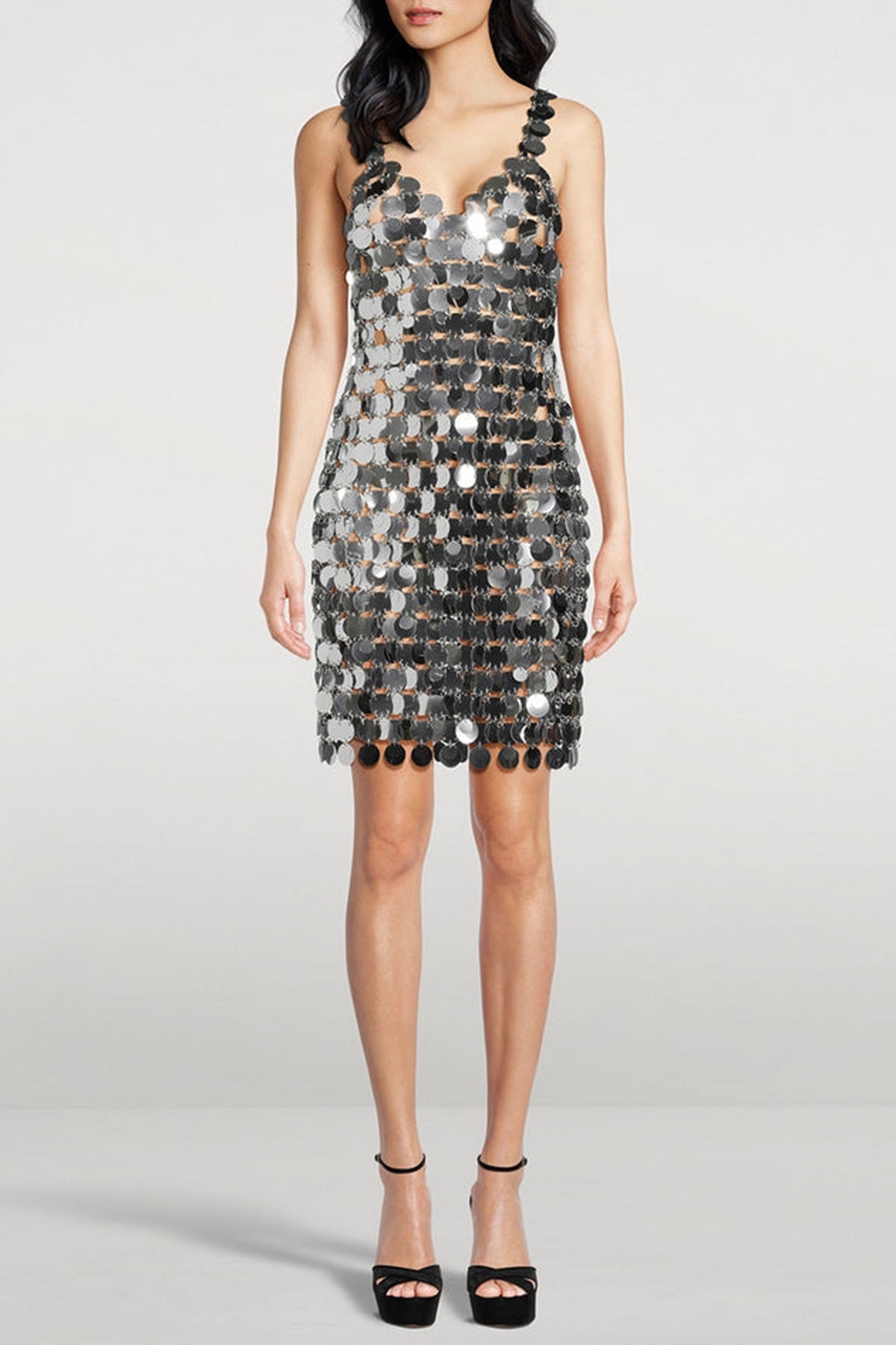 MIXTE   Robe à pastilles scintillantes - Silver