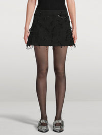 Jupe courte effet tweed - Black