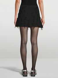 Jupe courte effet tweed - Black