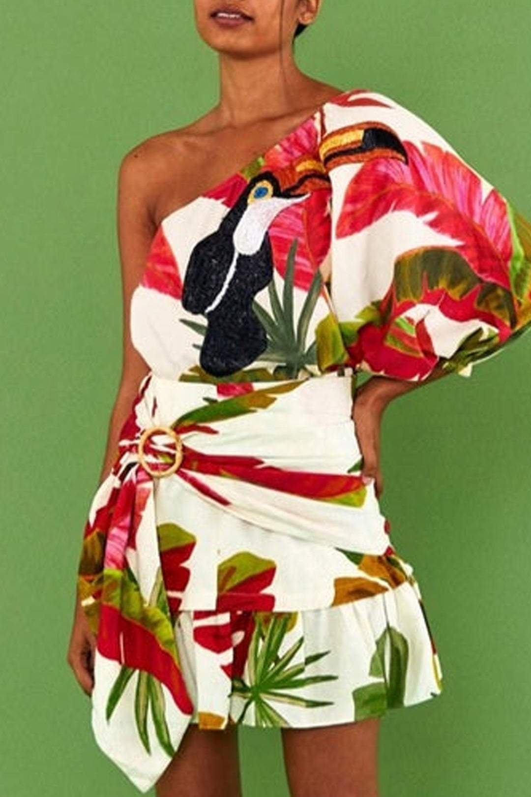 Blouse brodée Spring Forest en lin - Multicolore