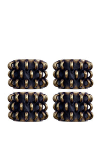 Set de 4 ronds de serviette Tulum en laiton - Or