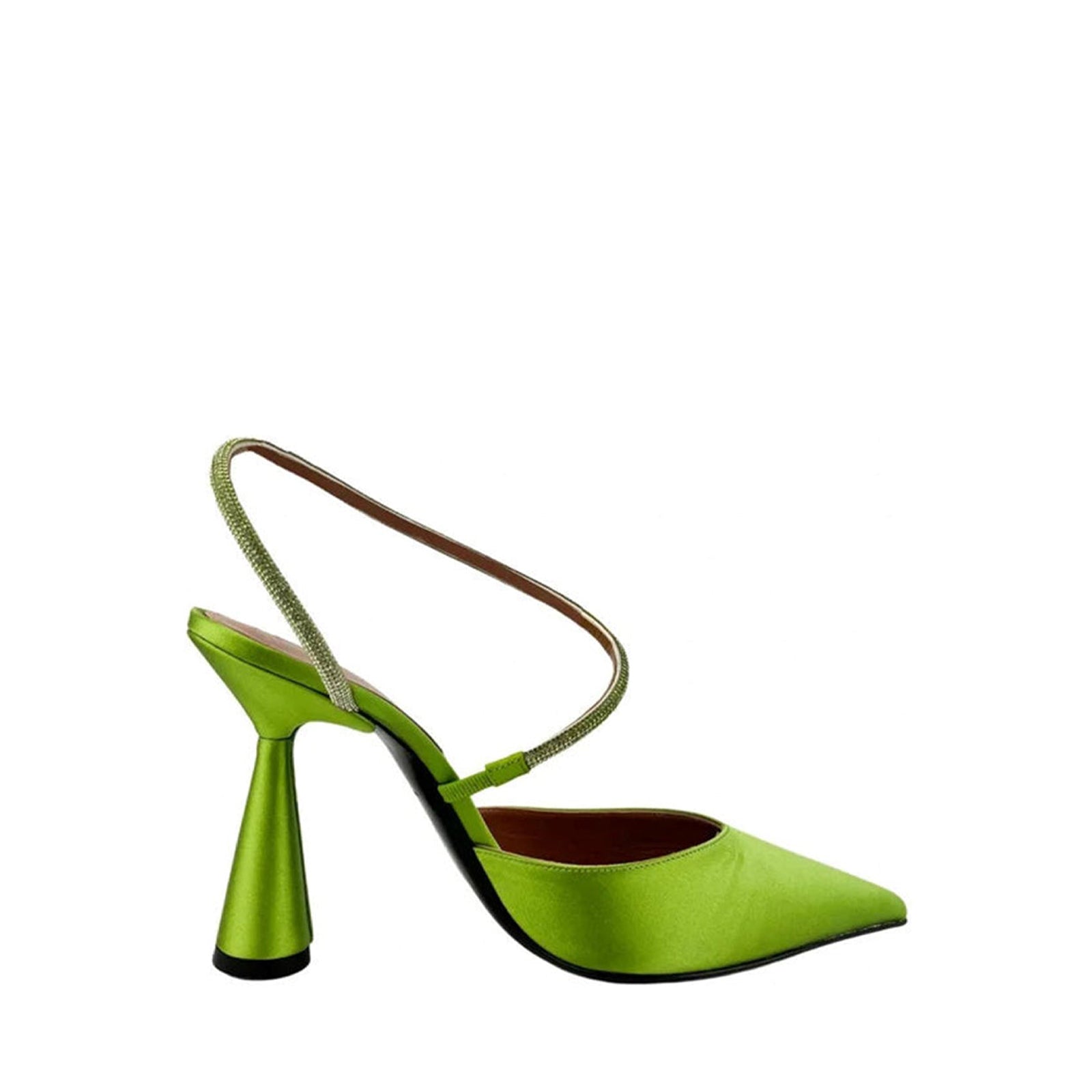 Saturn 90 Slingback - Green satin