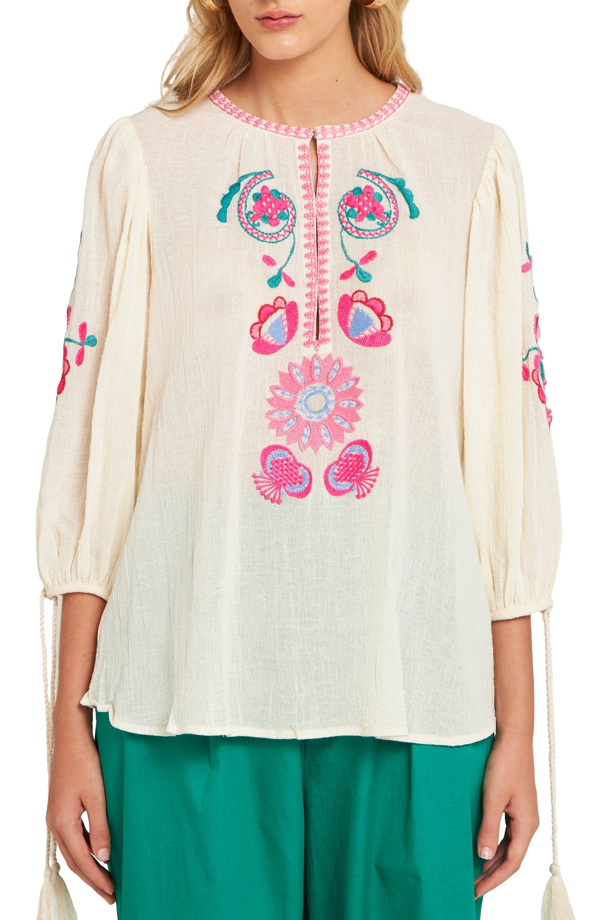Blouse brodée Magoo - Cream