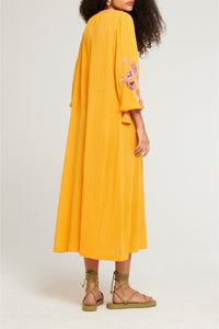 Robe longue brodée Magoo - Mango