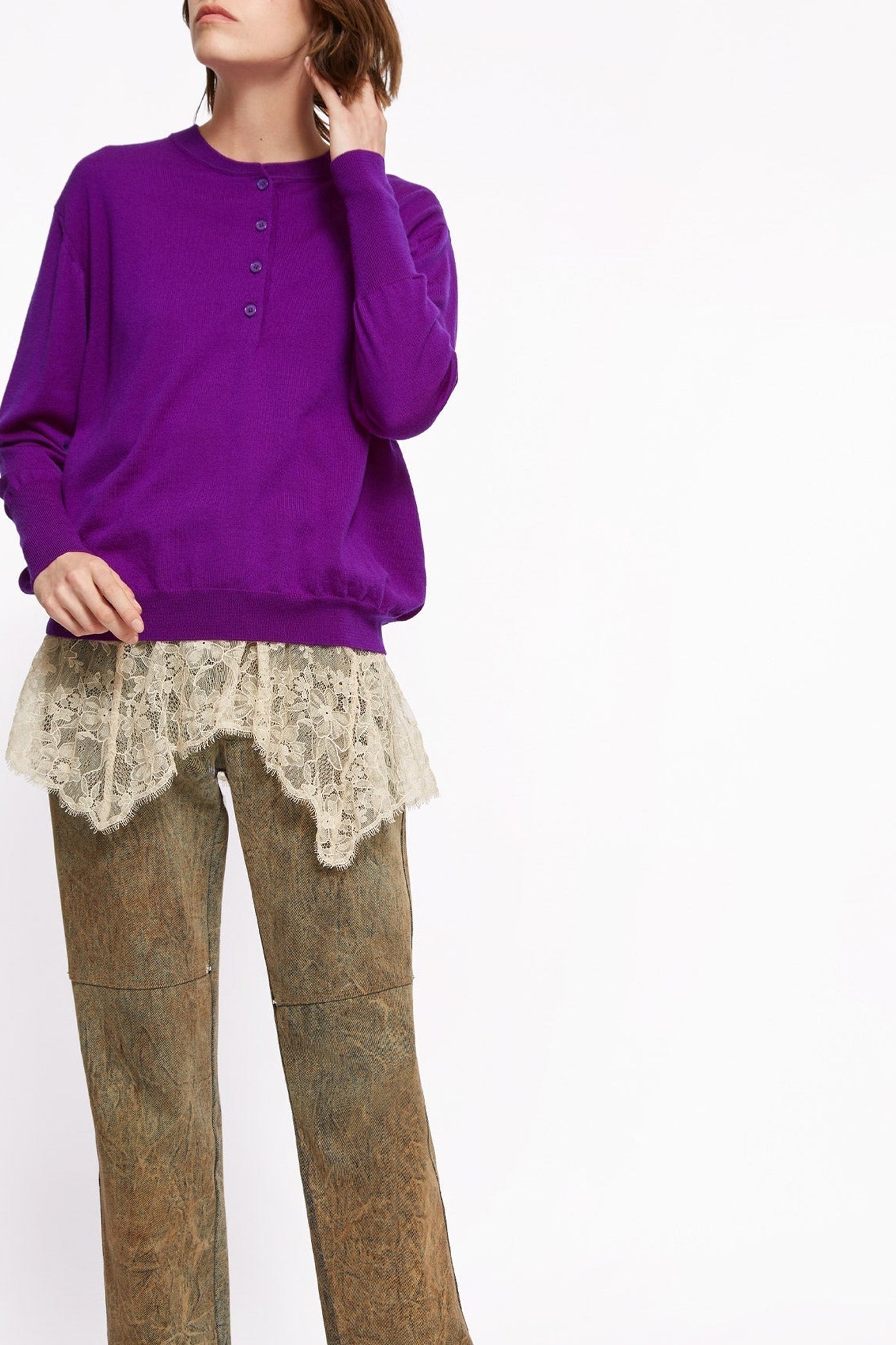 Pull Ella en laine - Violet