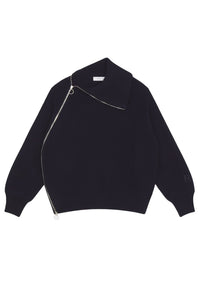 NAVY / 19qty Wool zip jumper - Navy