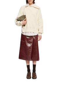 Pull à zip en laine - Ecru
