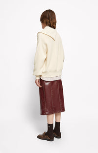 Pull à zip en laine - Ecru