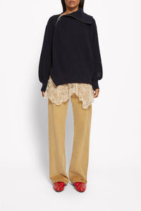 NAVY / 19qty Wool zip jumper - Navy