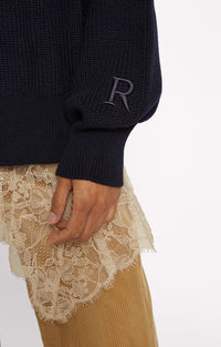 NAVY / 19qty Wool zip jumper - Navy