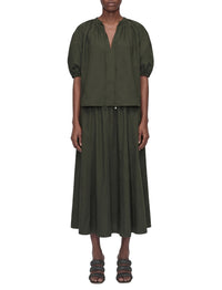 Manar cotton midi skirt - Palm Leaf