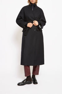 Manteau America en laine - Noir