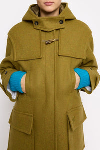 Bieber coat in wool - Khaki