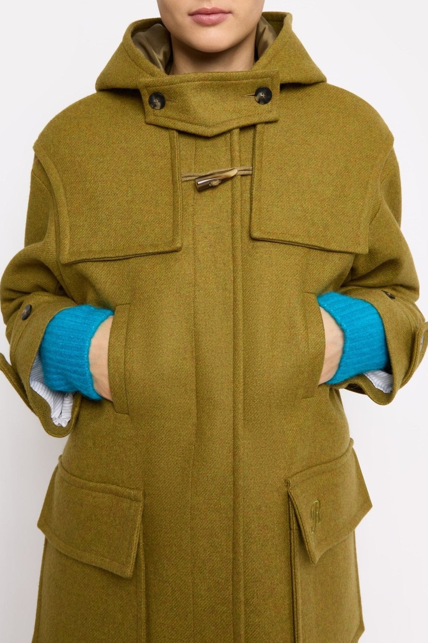 Bieber coat in wool - Khaki