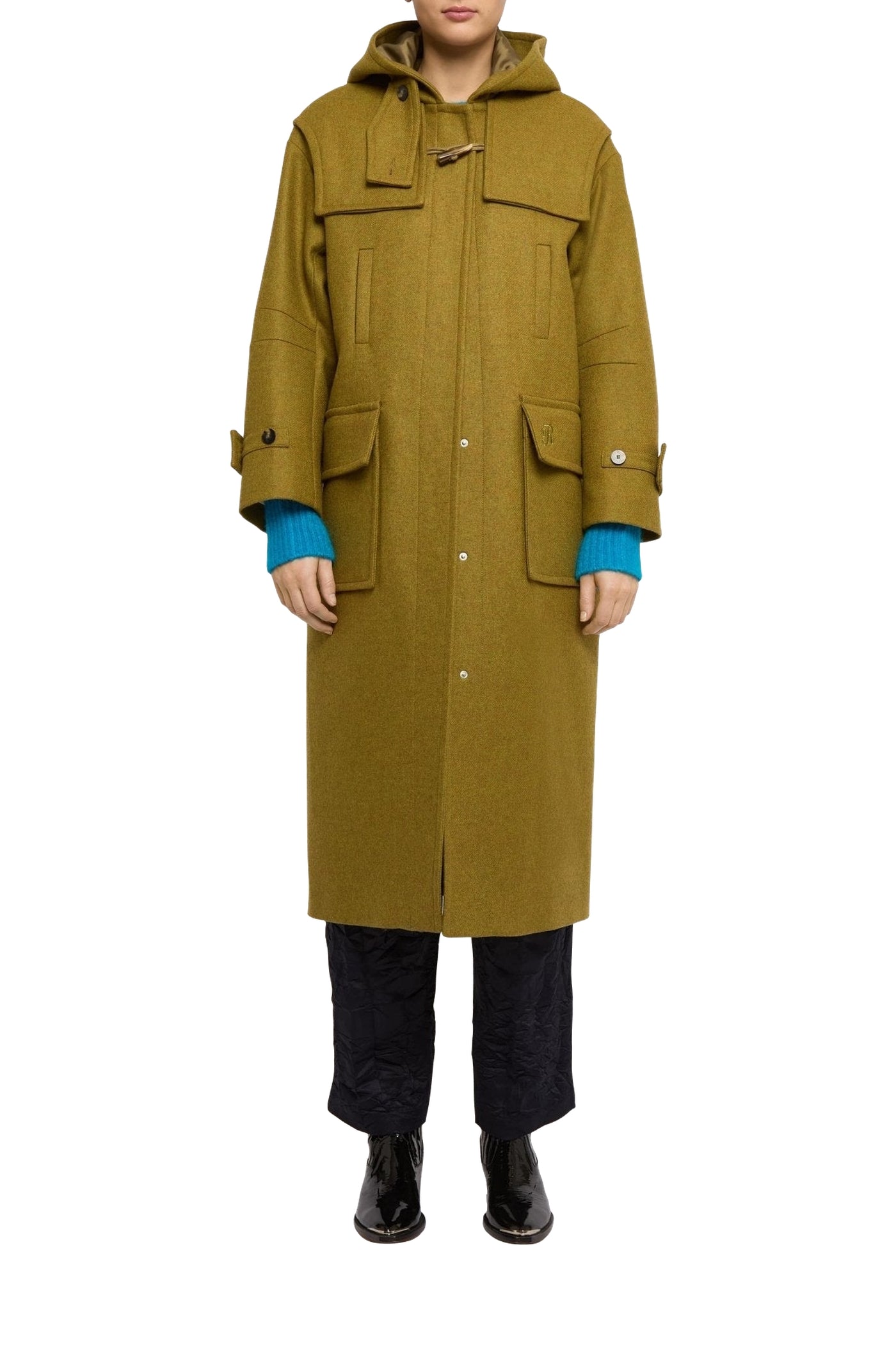 Bieber coat in wool - Khaki
