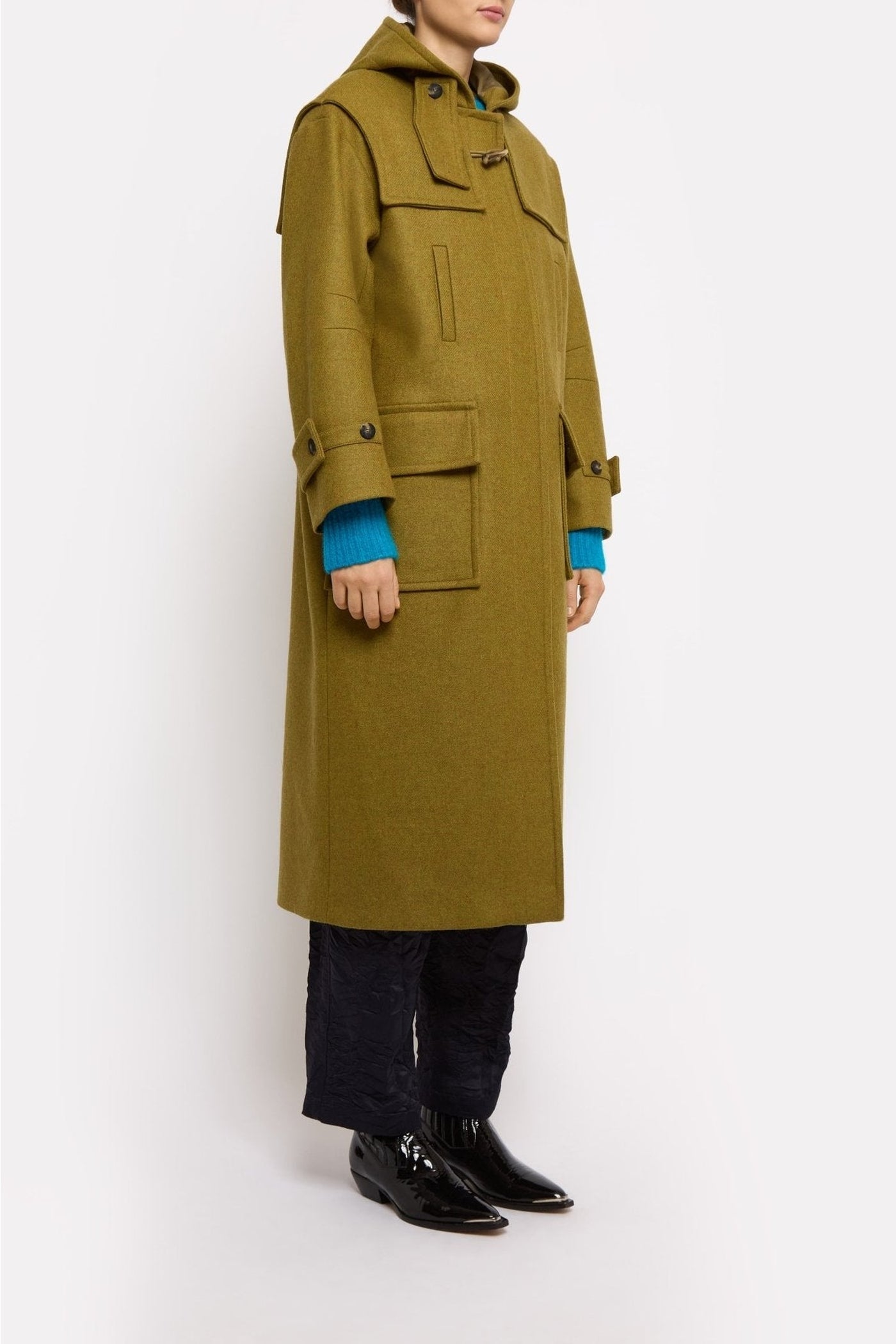 Bieber coat in wool - Khaki