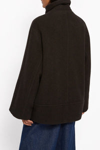 Manteau Driver en laine - Chocolat