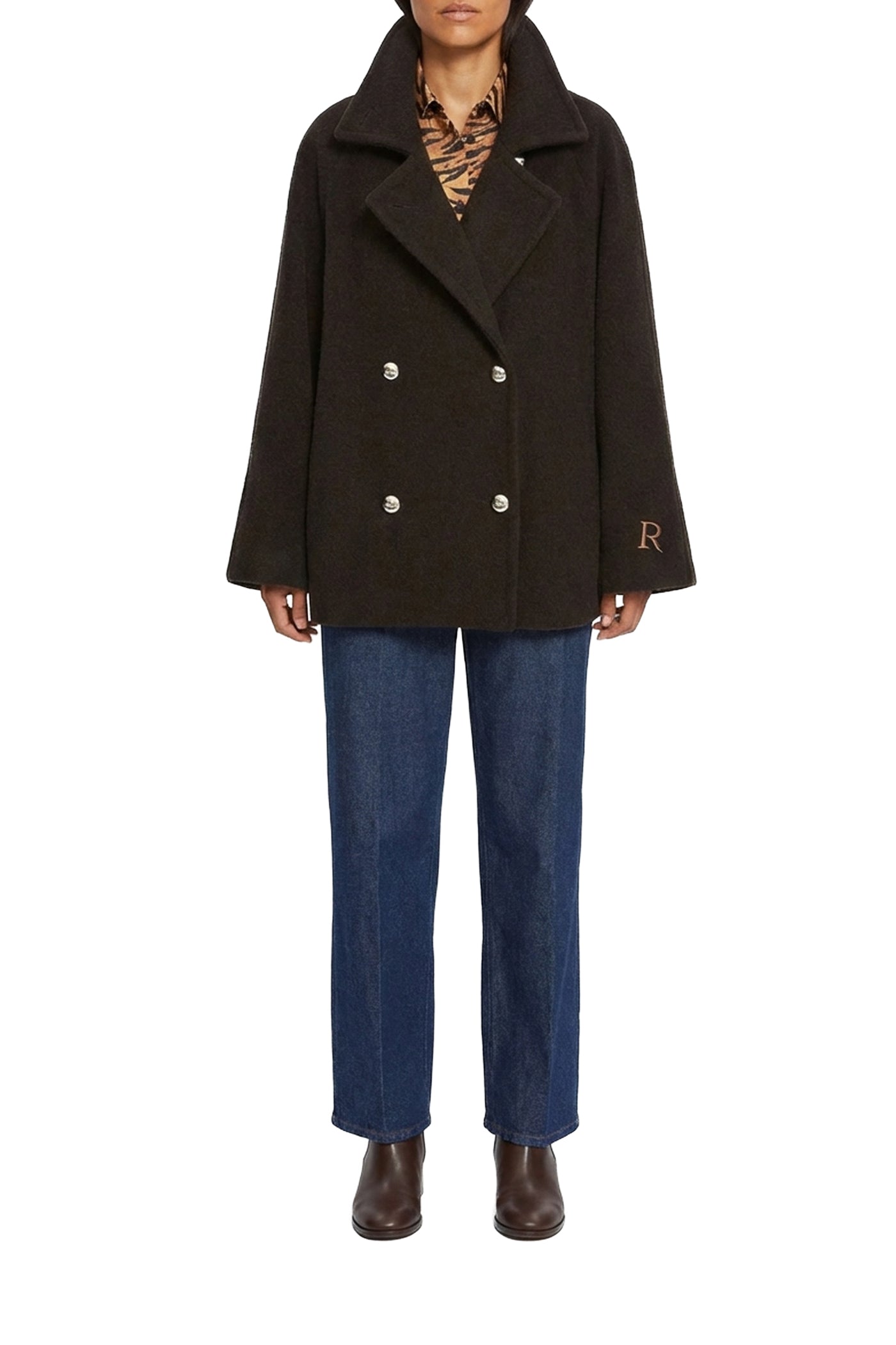 Manteau Driver en laine - Chocolat