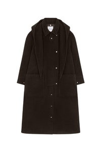 Manteau Mind en laine - Chocolat
