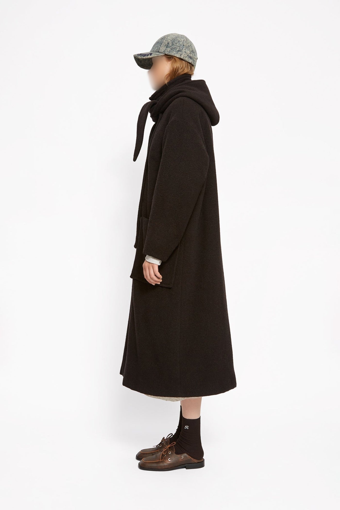Manteau Mind en laine - Chocolat