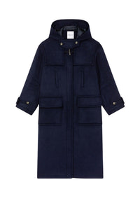 Manteau Bieber en laine - Navy