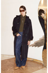 Manteau Bieber en laine - Navy