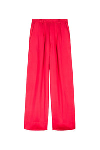 Pantalon Manuela taille haute en lin mélangé - Red