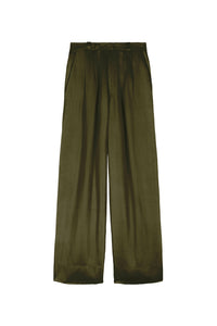 Pantalon Manuela taille haute en lin mélangé - Kaki