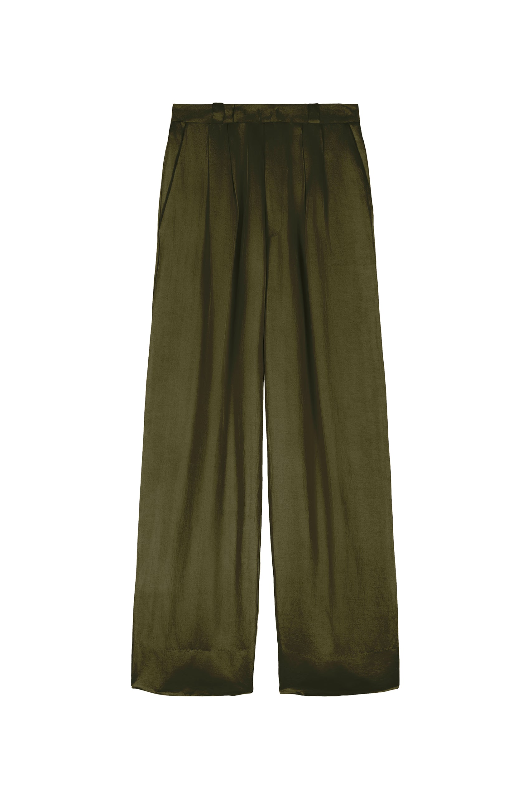 Pantalon Manuela taille haute en lin mélangé - Kaki