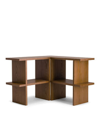 Mara wooden corner shelf - Iroko