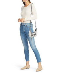 Petit sac Crescent en cuir - Bubblegum