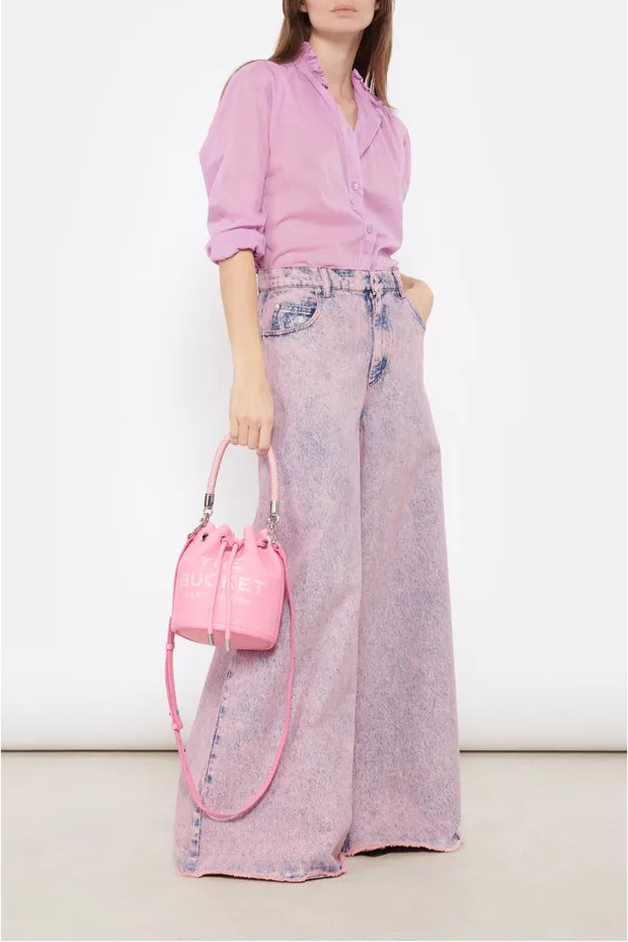 Leather bucket bag - Petal Pink