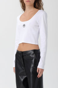 Moon Logo Jersey Ls Roundneck Top - Blanc