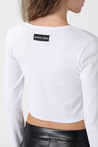 Moon Logo Jersey Ls Roundneck Top - Blanc