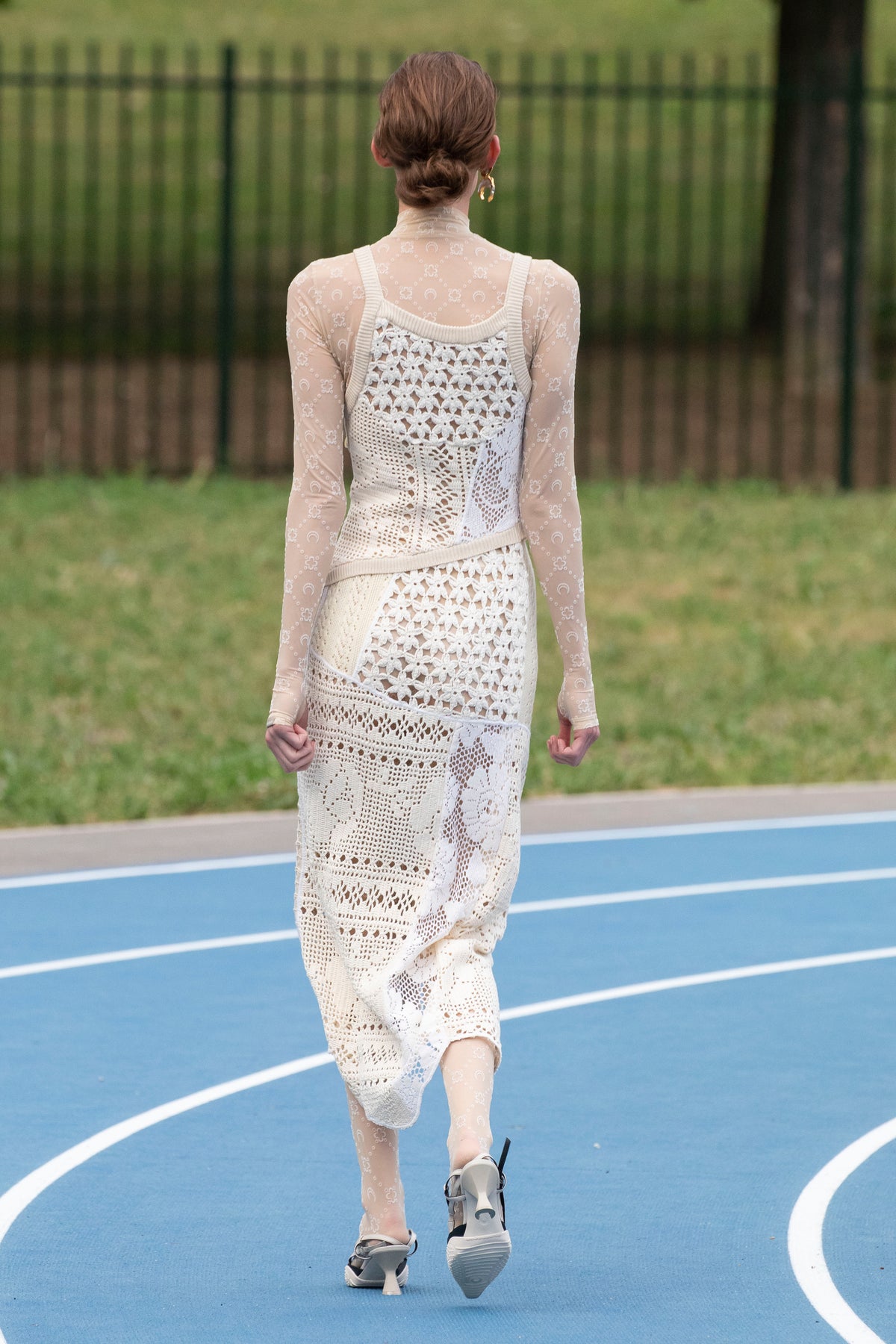 Robe asymétrique en crochet Upcyclée - Cloud Cream