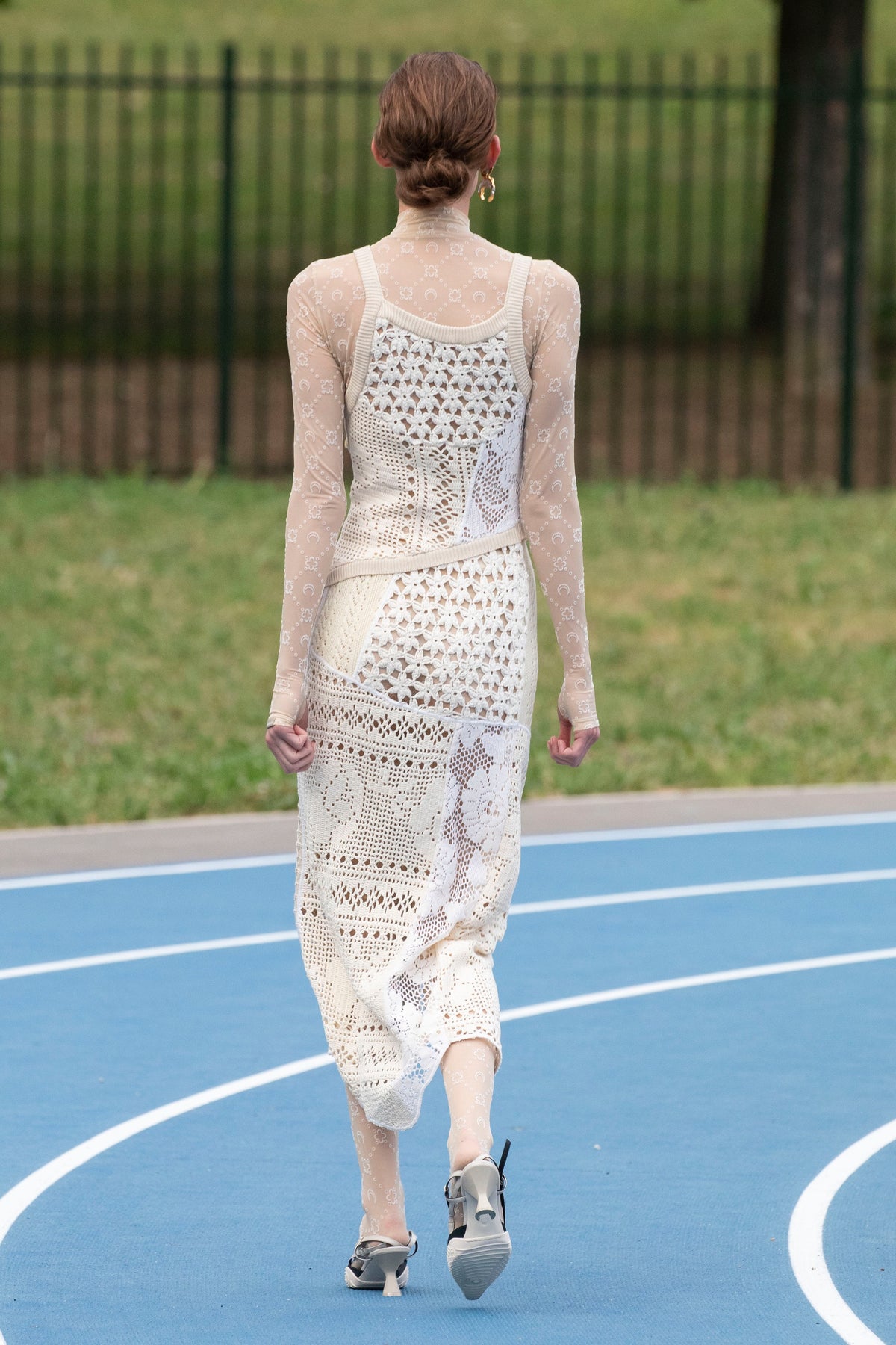 Robe longue en crochet Upcyclée - Cloud Cream