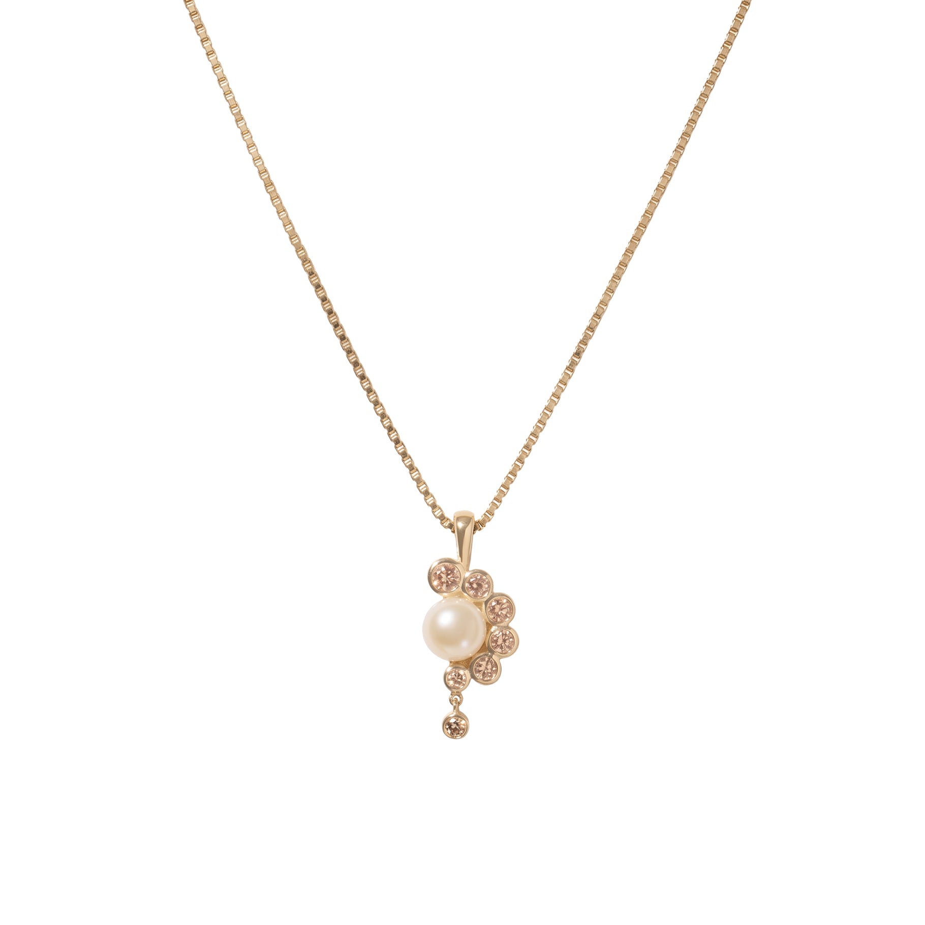 Martha N°2 necklace in yellow gold set with diamonds - Diamond & Pearl
