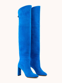 27qty NEW / Cuissardes Marylin 90 en cuir suédé - Blue