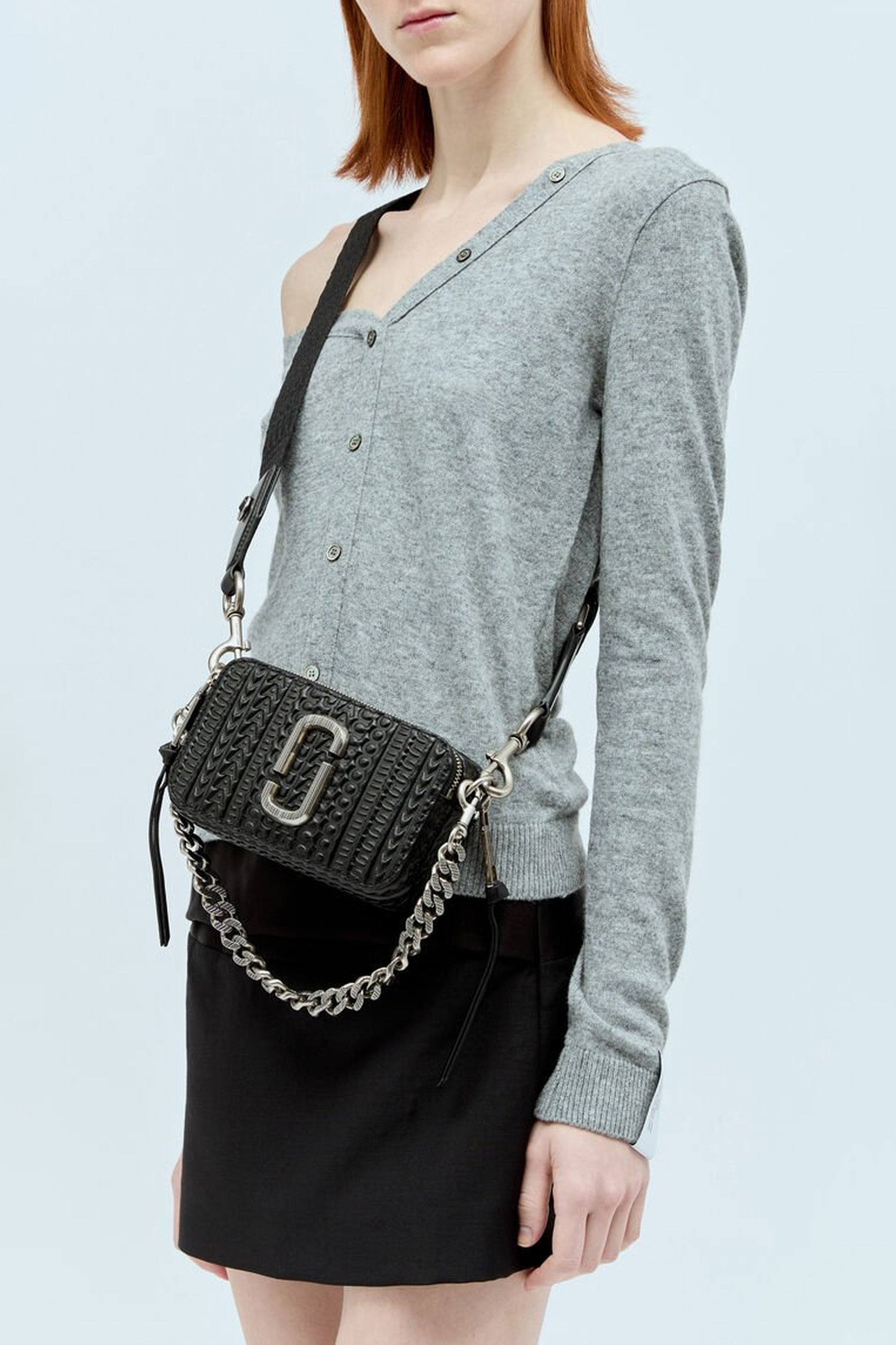 Sac à bandoulière Snapshot en cuir - Black