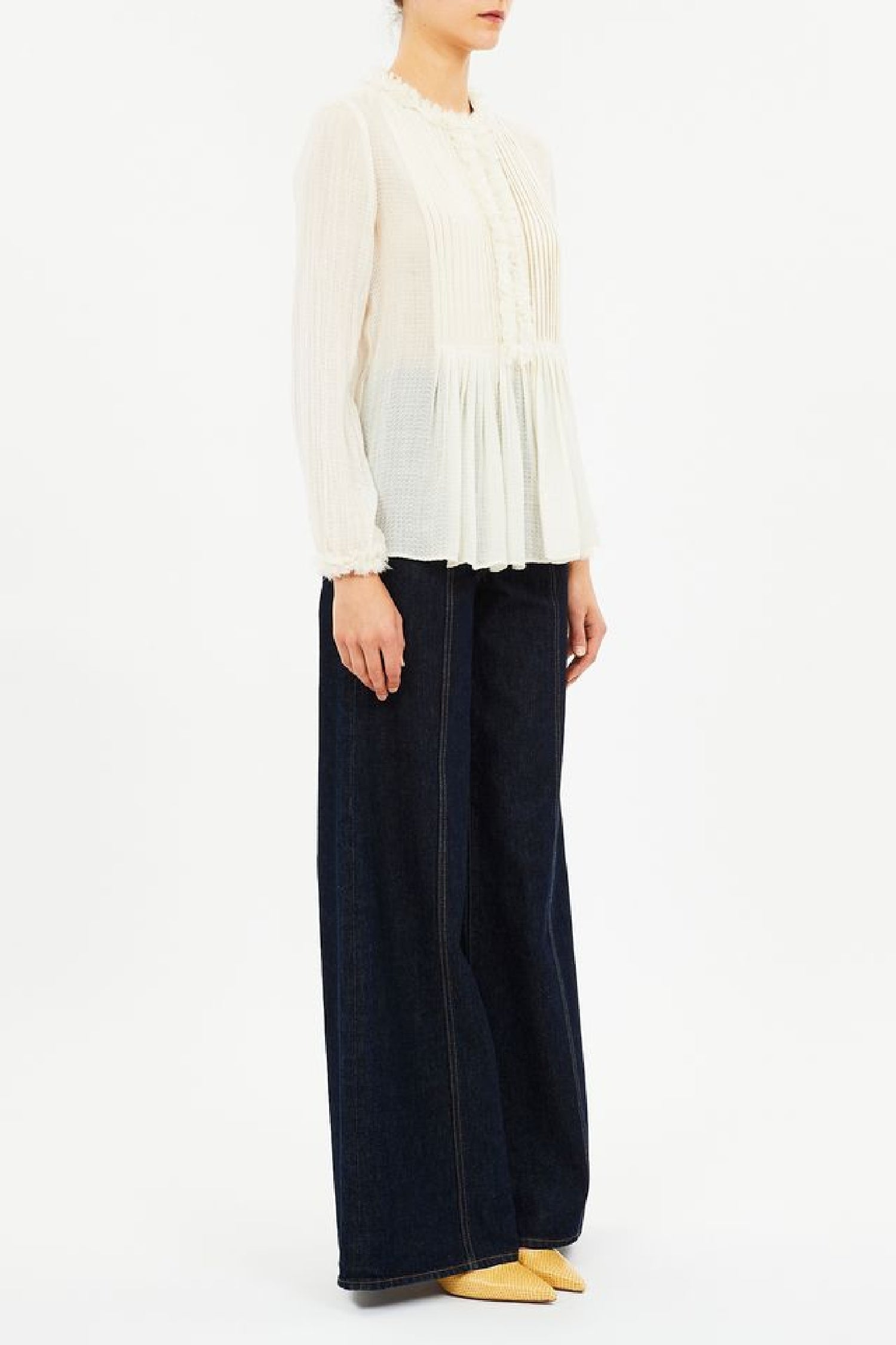 Blouse tunique Adriel à manches longues en laine - Cowrie