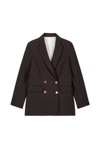 Blazer Mia à double boutonnage en laine - Brown
