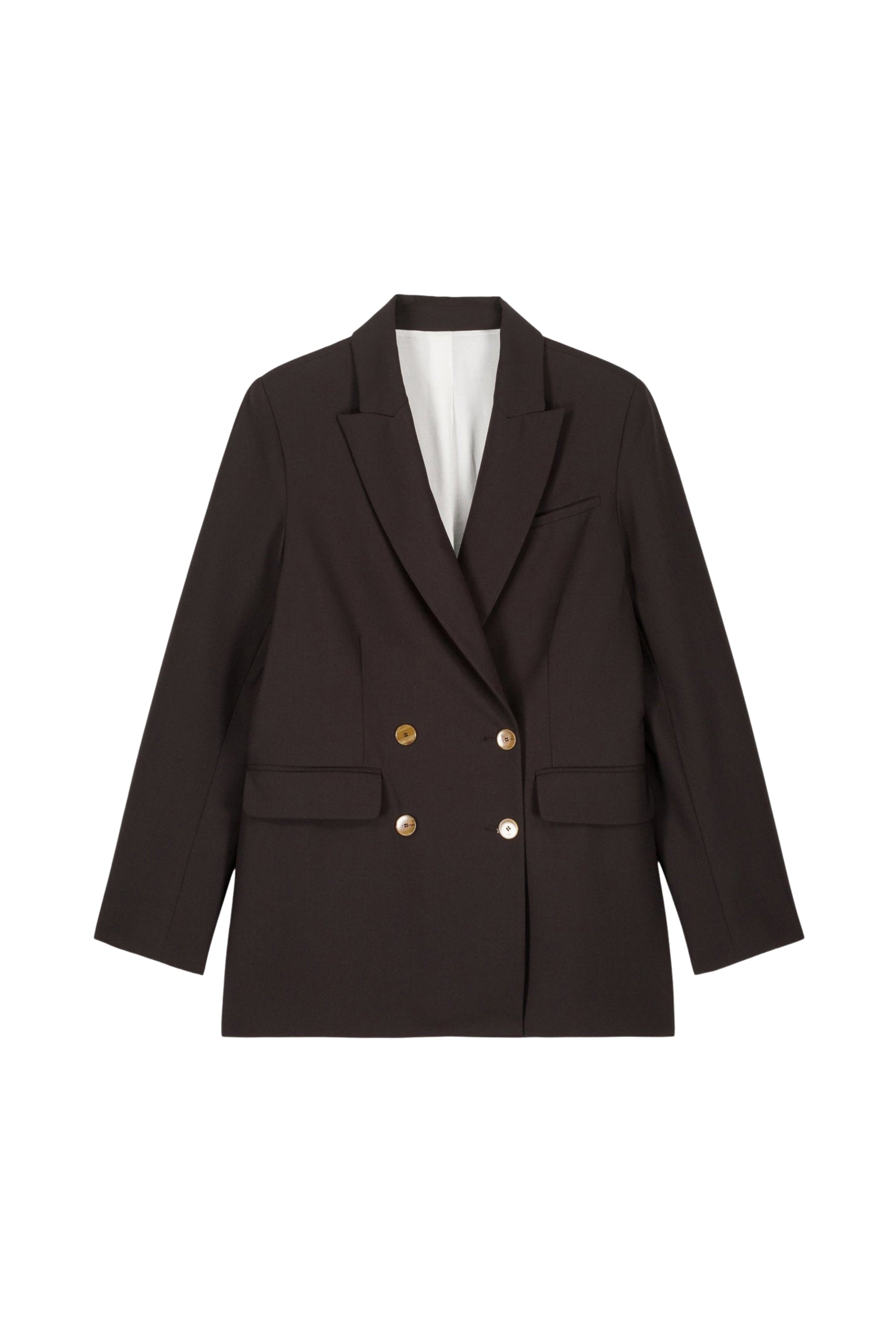 Blazer Mia à double boutonnage en laine - Brown